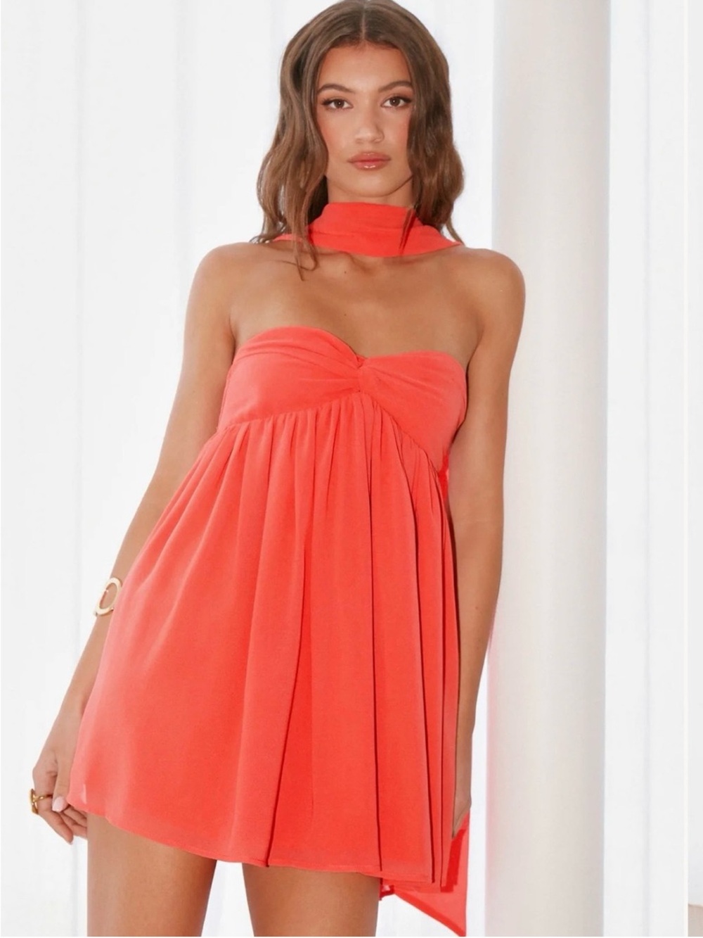 Peppermayo Saturn Mini Dress Coral 8 NWT